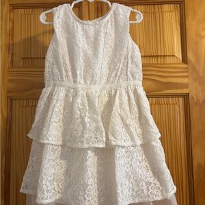 Cat & Jack White Lace Tiered Kids Dress